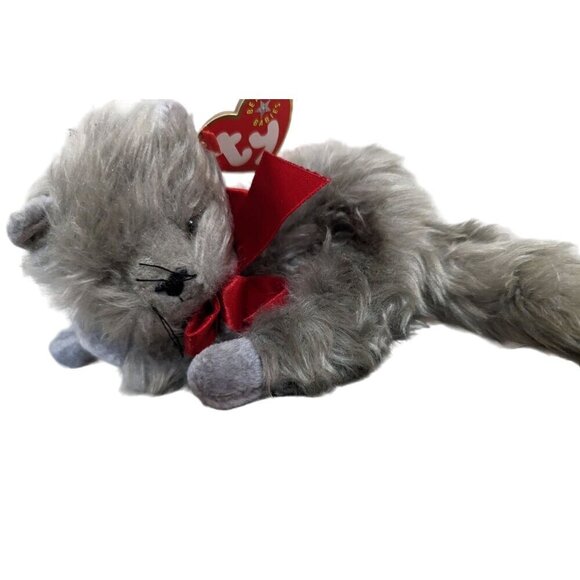 Ty Beanie Baby Beani the Grey Cat  kitten plush stuffed animal 8 inch - Picture 4 of 10